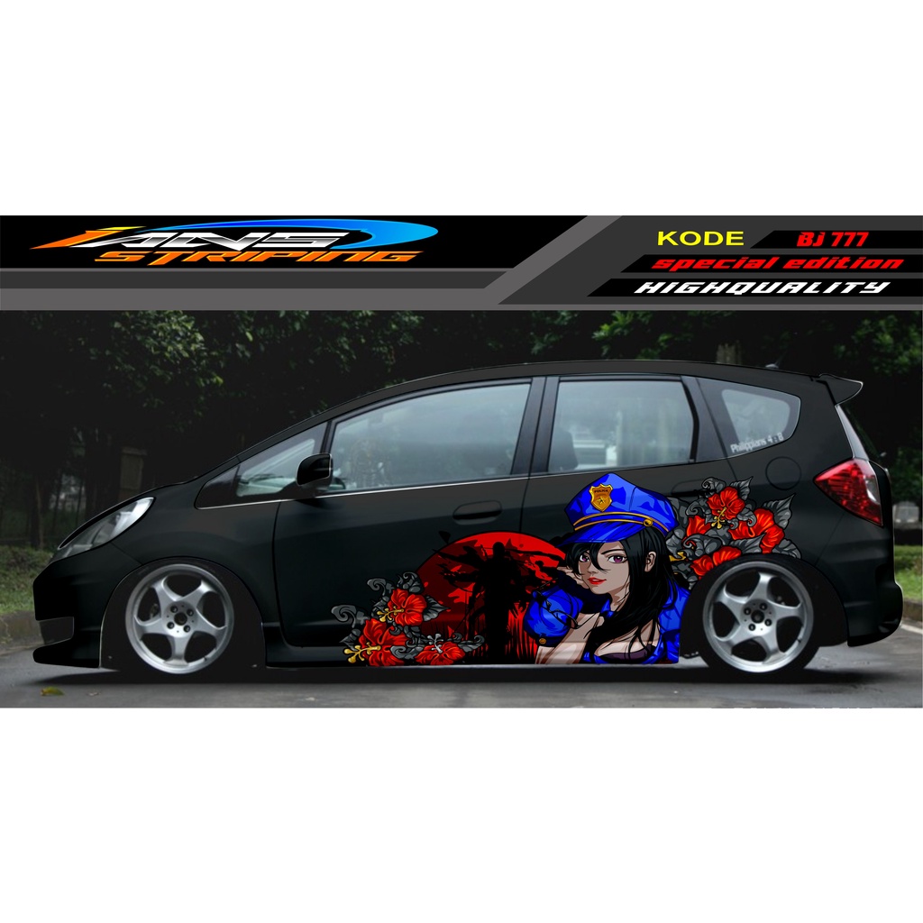 VARIASI STICKER MOBIL JAZZ BRIO AVANZA SIGRA YARIS / STIKER VARIASI MOBIL / MODIF STICKER MOBIL