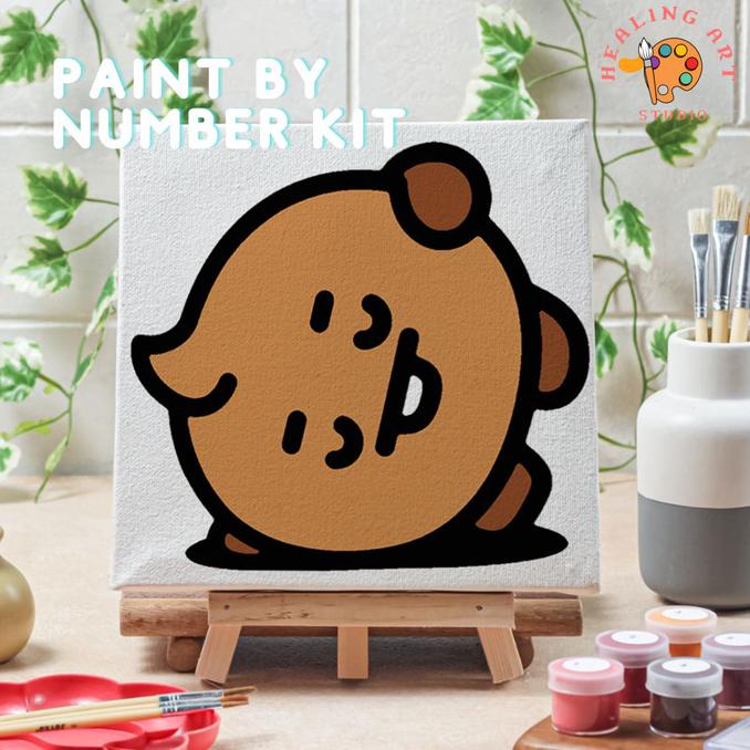 

Paint by number lukisan BTS BT21 VERSI 2 canvas 20x20 cm
