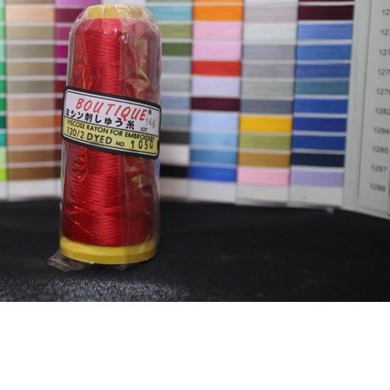 Benang Bordir Rayon Merk BOUTIQUE 120D/2 Katalog Warna Kepala 1 (Ukuran 3000m)