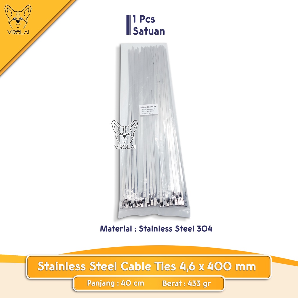 [SATUAN] Kabel Ties / Cable Tie Stainless SS304 Anti Karat 4.6 mm Exhaust / Knalpot Motor-Mobil