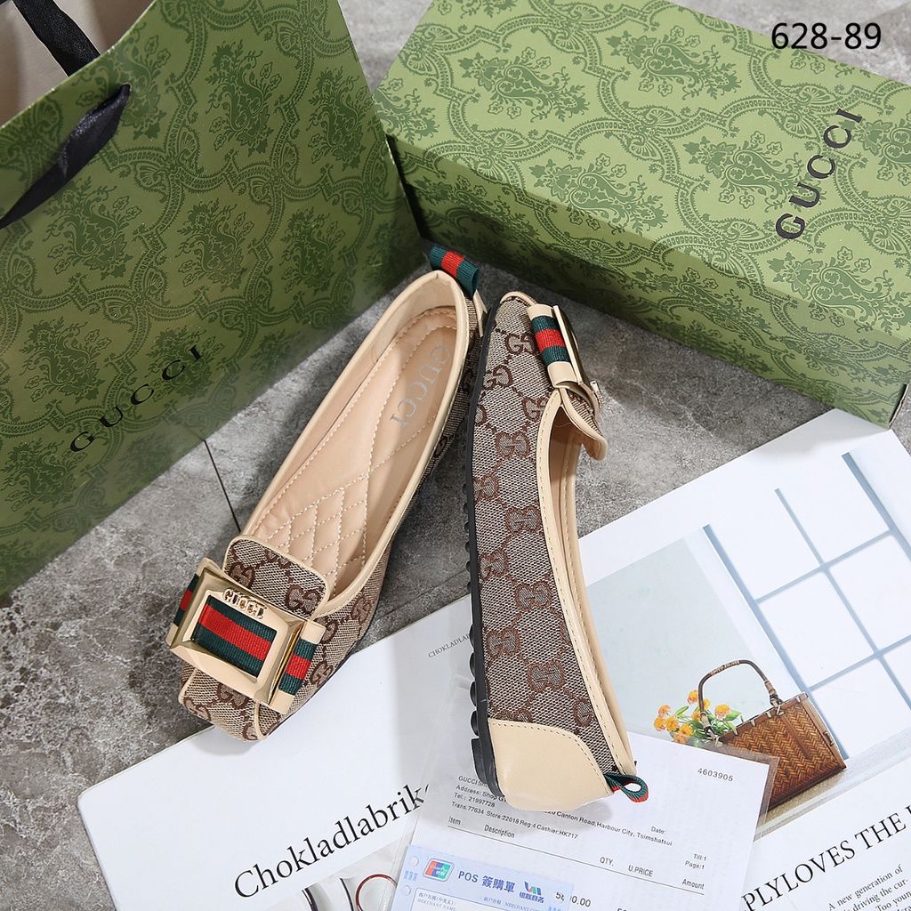 GC  GG Canvas New Logo Flat Shoes #628-89