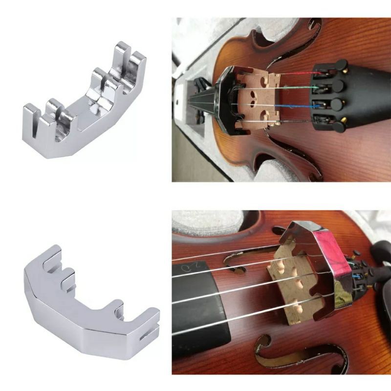 Violin Mute Silencer Silent Peredam Biola Metal