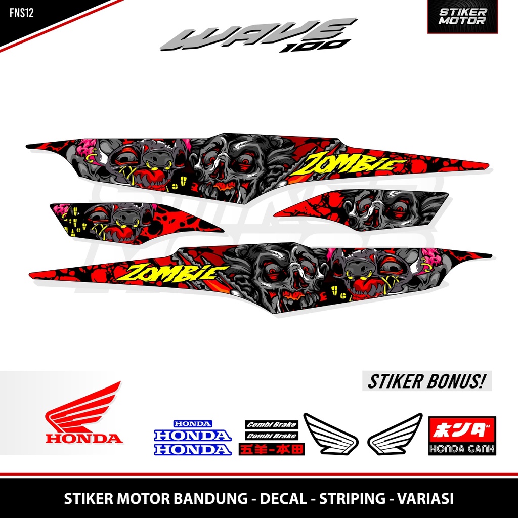 STRIPING SUPRA FIT NEW ZOMBIE / WAVE 100 / WAVE 100 S / STICKER WAVE 100 / STIKER / HONDA / SUPRA ZO