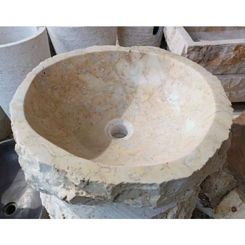Wastafel Batu Marmer Natural