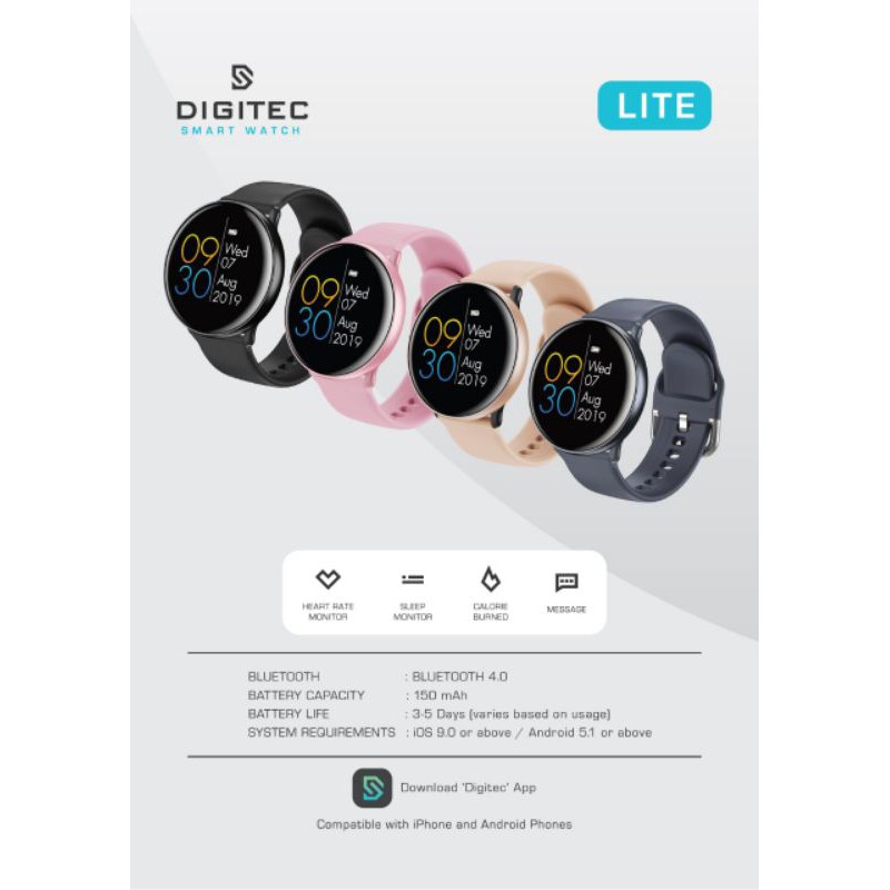 SPESIAL SMARTWATCH DIGITEC LITE TOUCH SCREEN SMART ORIGINAL