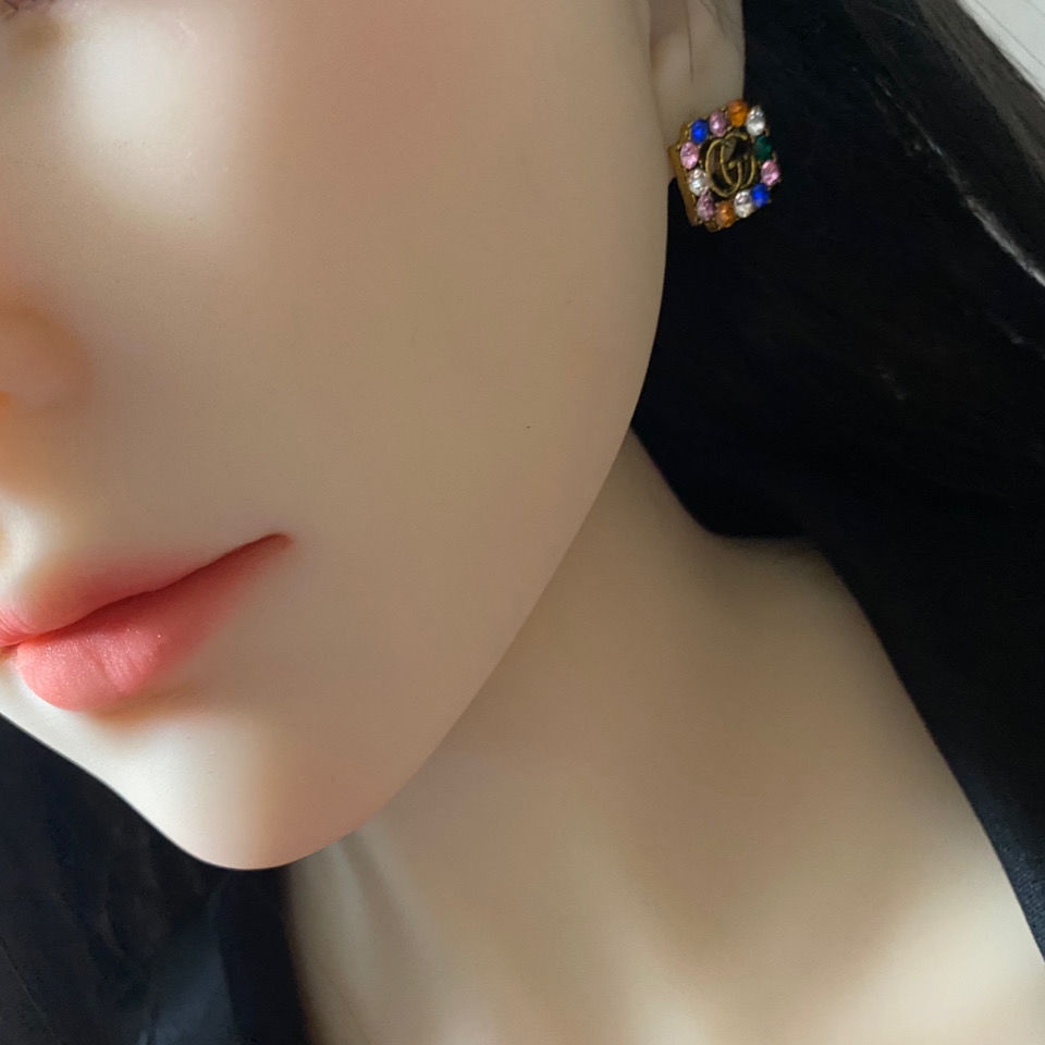 Anting Tusuk Sterling Silver 925 Desain Tulisan Hias Mutiara Berkilau Gaya Korea / Jepang / Unik Untuk Wanita