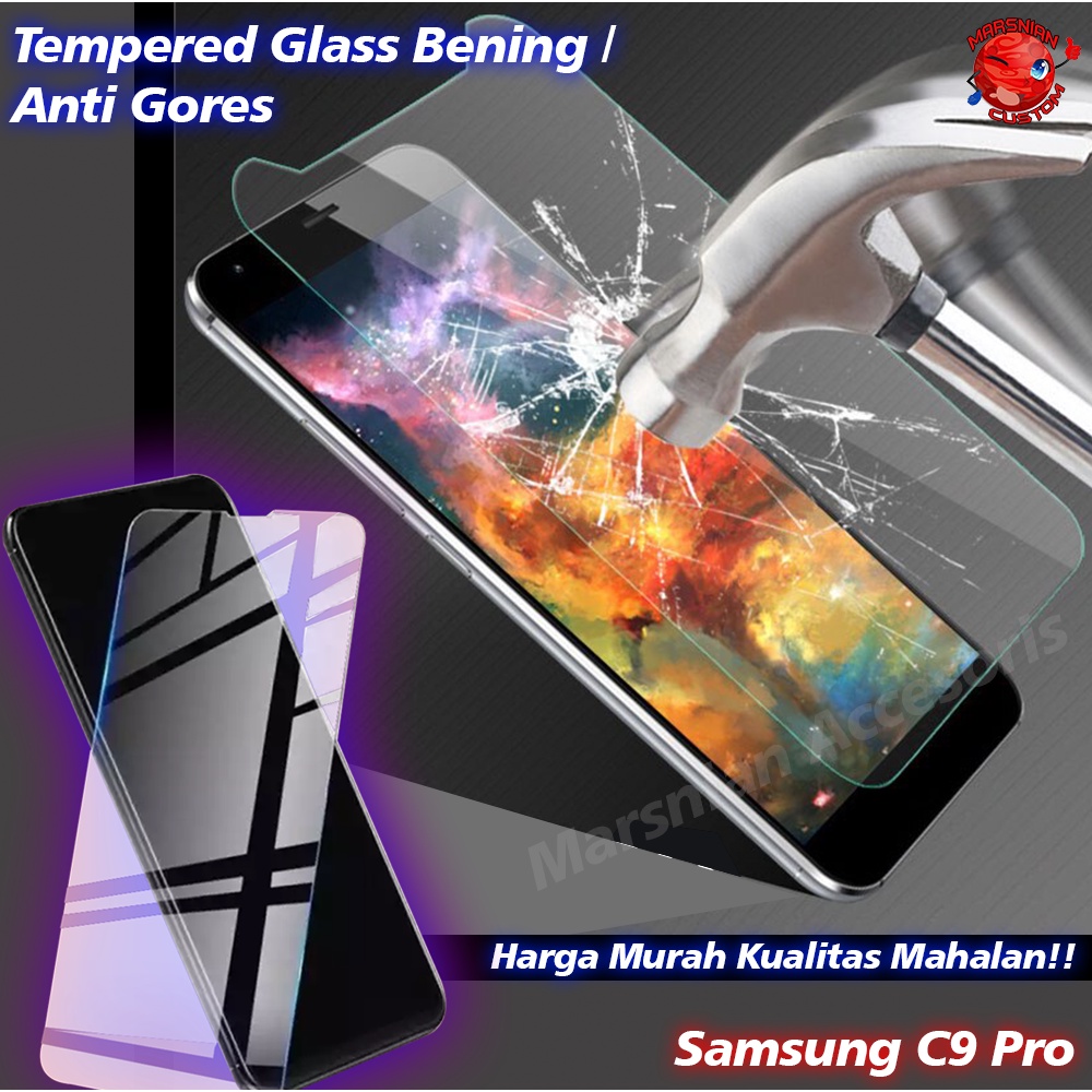 Tempered Glass Samsung C9 Pro Screen Guard Body / Pelindung Layar Full Body Samsung C9 Pro / Anti Go