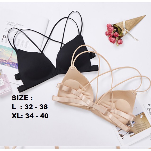 Front open Push Up Bra buka depan tanpa kawat BK