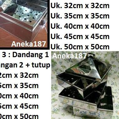 Steamer Klakat Kukusan kotak kue bolu cake stainless steel 32 35 40 45 50 cm susun 1 2 3