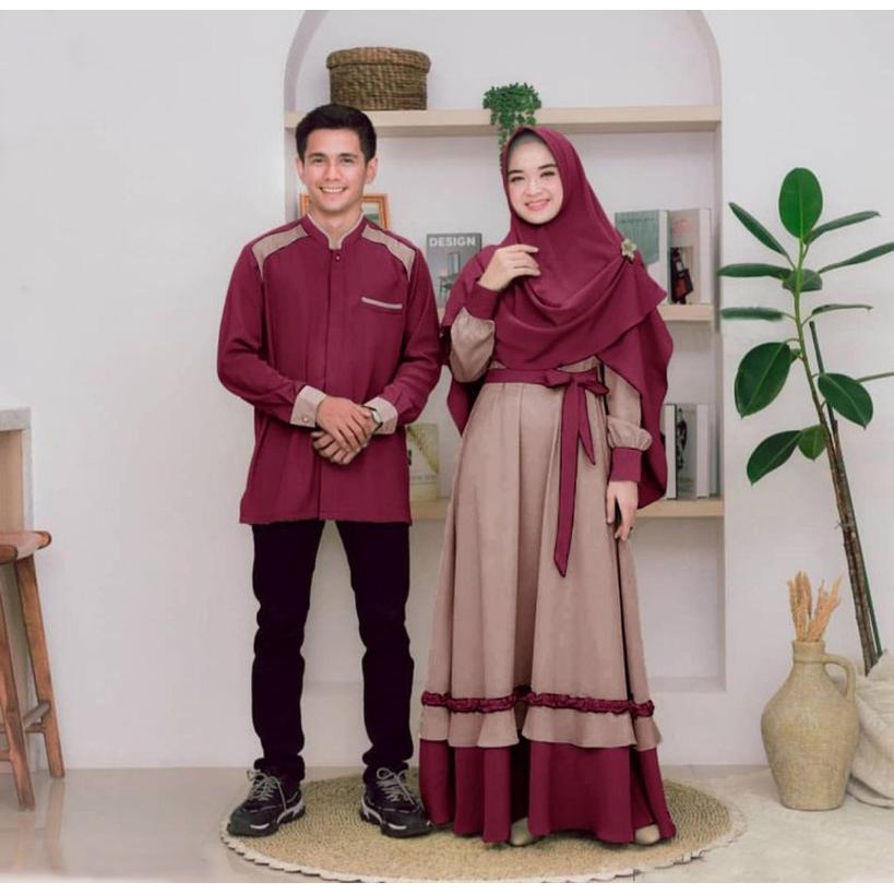 Couple Busana Muslim Suami Istri Kekinian (Cod) (Harga Terpisah) | Gamis Harmoni Dan Koko Kurta Coup
