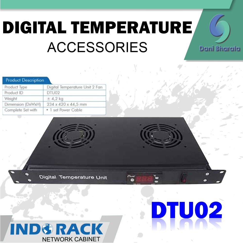 Indorack Accessories Digital Temperatur Unit 2 Fan