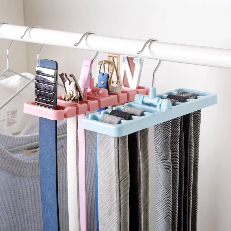 Rotatable Waist Belts Hanger Multipurpose Scarf Tie Hanger Space Saving Storage Rack Wardrobe Organizer Closet Storage Holder