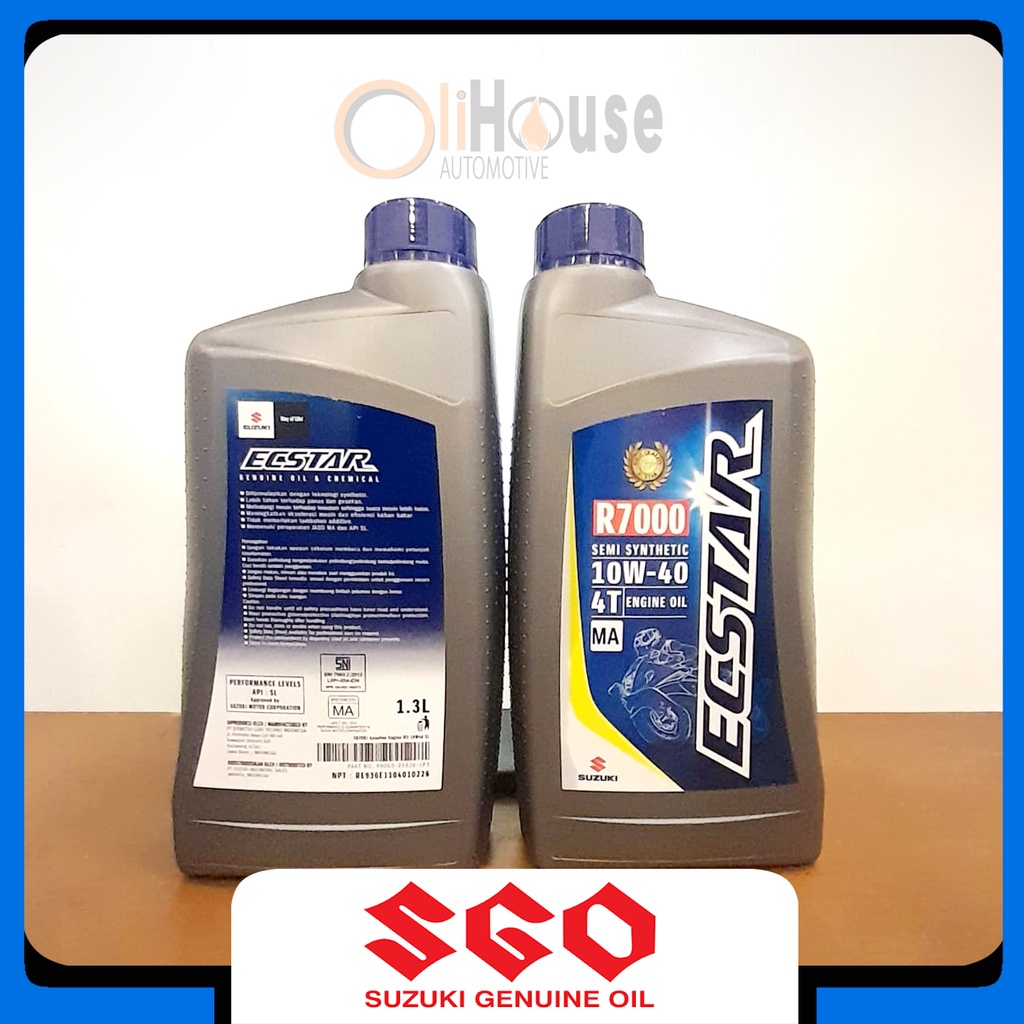 OLI MESIN MOTOR 4T SGO ECSTAR SEMI SYNTHETIC R7000 SUZUKI GENUINE OIL 10W-40 MA 800mL