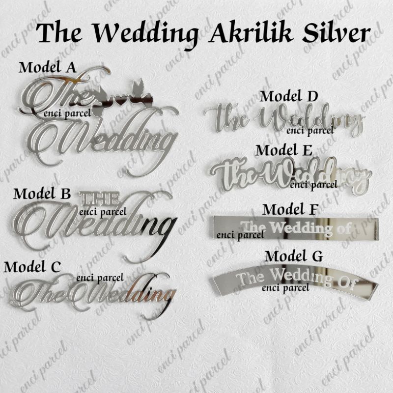 the wedding akrilik silver 1 / 2 baris grafir cutting sepasang burung autumn lengkung kotak perak