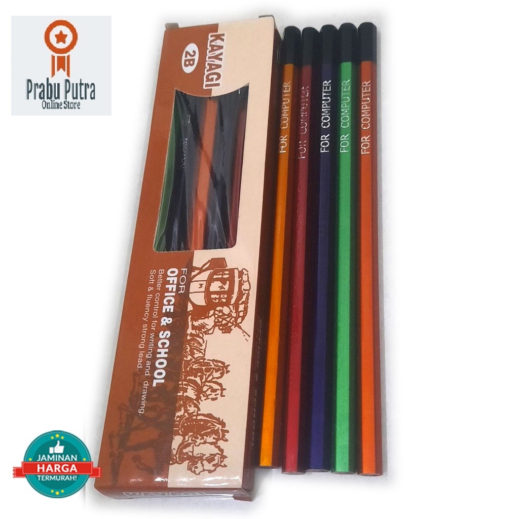 

Pencil/Pensil 2B Kayagi Warna Warni Box Cokelat