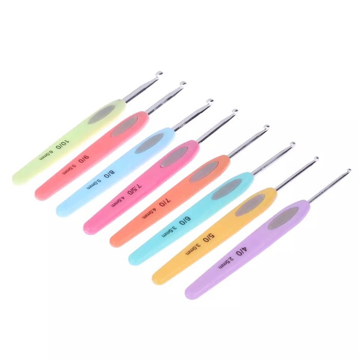 Alat rajut jarum rajut hakpen set 8pc multicolour