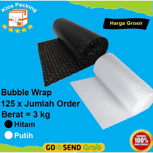 

Plastik Bubble Wrap 125cm x Jumlah Meteran GMP 3KG - PENGIRIMAN GOSEND/GRAB INSTAN