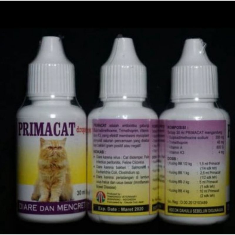 Obat Diare Kucing Primacat Ukuran 30ml / Obat Mencret Kucing / Obat diare kucing ampuh