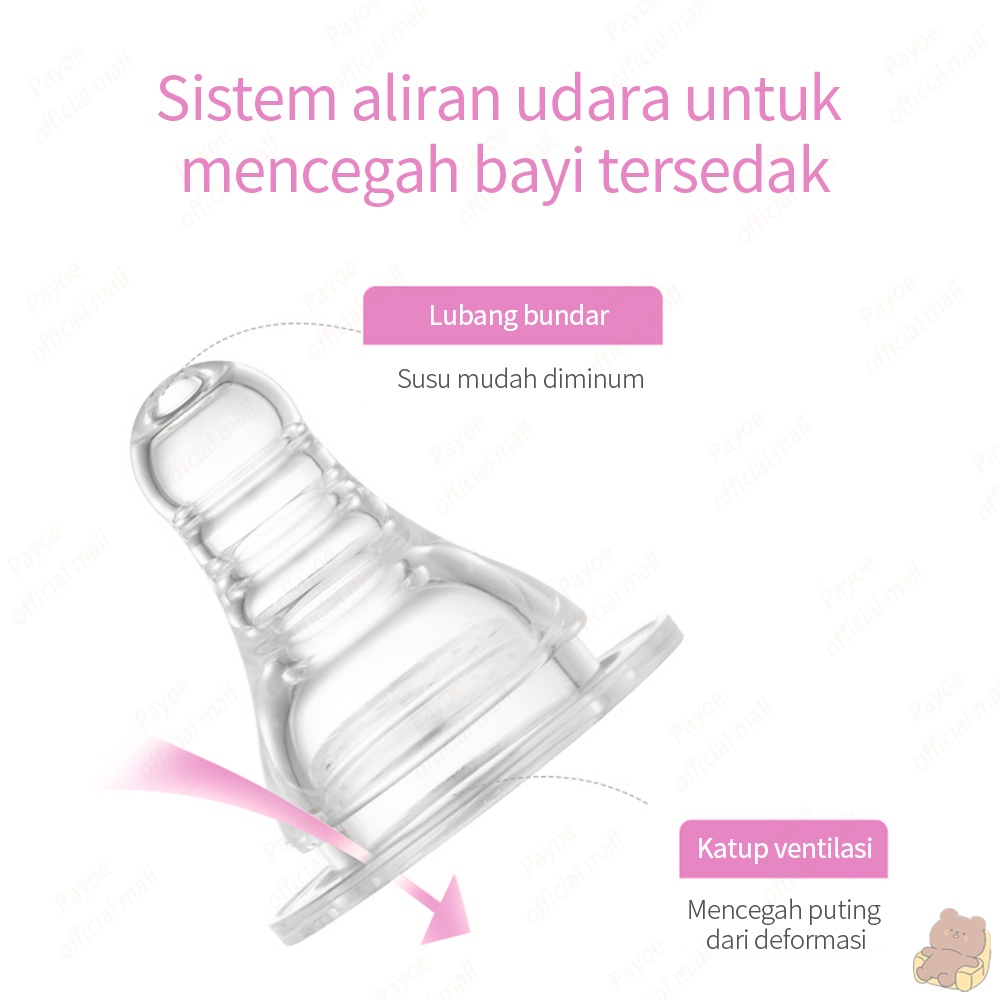 Payoe 3.8cm Pigeon Dot bayi slim neck nipple Pigeon /empeng bayi silikon-5