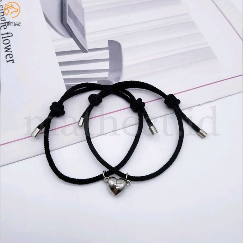 Gelang Couple Magnet Love Hitam