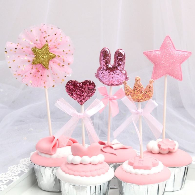 Cake Topper  Birthday Cake Tusukan Hiasan Kue Perlengkapan Dekorasi Kue Ulang Tahun