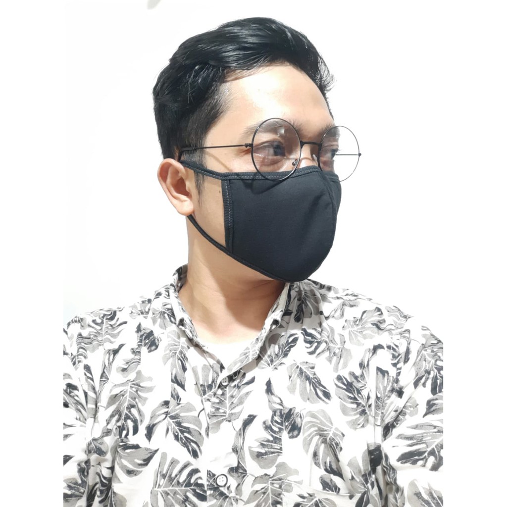 Masker Kain KPOP Korea Earloop Bahan Katun Polos Bisa Dicuci - ISI 3 PCS