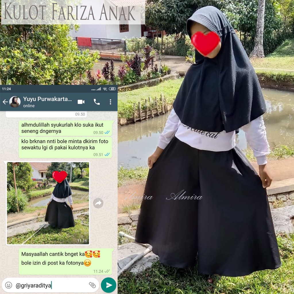 Celana Kulot Anak  Perempuan Lebar Fariza Pants Griyaraditya Almira