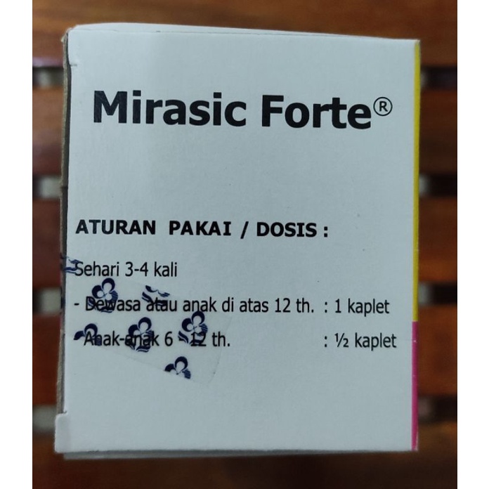 Mirasic Forte 650 Mg isi 100 KAPLET / Paracetamol 650 MG / Penghilang Nyeri Dosis Tinggi