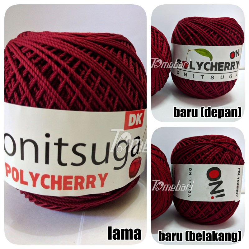 BENANG RAJUT POLYESTER ONITSUGA POLYCHERRY MERAH TUA (TBP- 8874 )