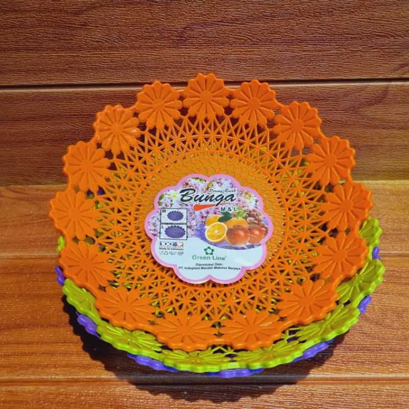 Piring Buah Flower Medium / Piring Buah Plastik Warna / Piring Buah Murah