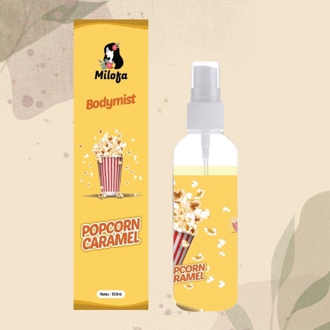 GEN - [BPOM] Parfum Body Mist Milofa Popcorn Caramel 100ml Premium / Parfum Popcorn Caramel 100ml Unisex / Parfum Popcorn Caramel Wangi Tahan Lama