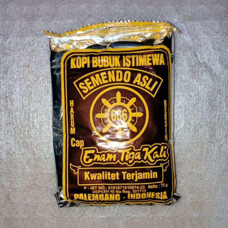 

ENAM TIGA KALI 666 KOPI BUBUK ISTIMEWA SEMENDO ASLI 75g - Triple S Mart Online