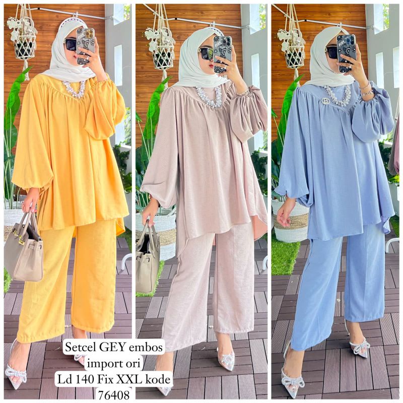 setelan GYL jumbo Ld 140 embos / setelan embos / one set jumbo Ld 140