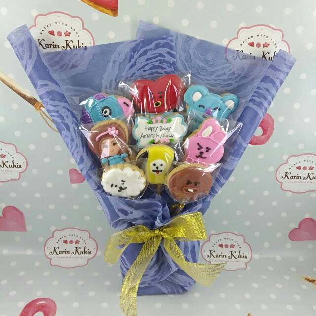 

Hand Buket Kukis Ultah tema BT21