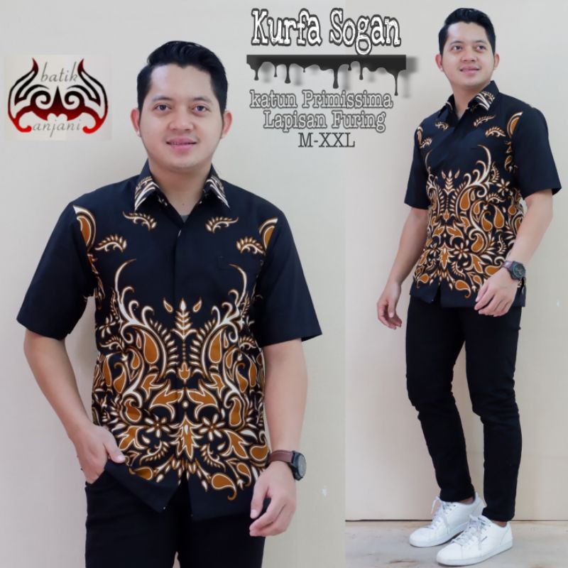 kurfa sogan baju pria elegan batik solo berkualitas