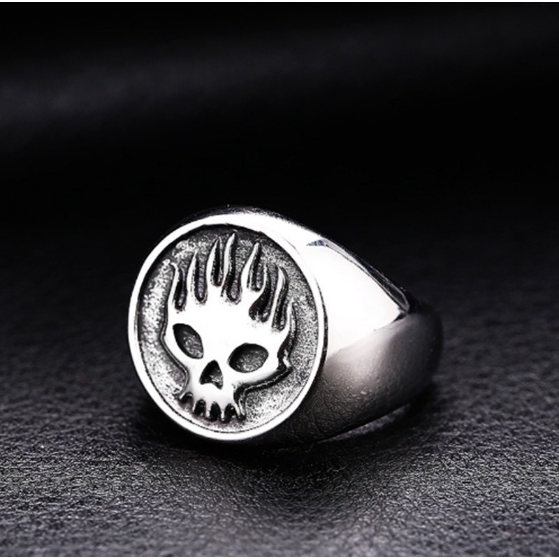 SEUSUK Skeleton Skull Old Type Male Punk Gothic Motorcycle Riding Ring Jewelry