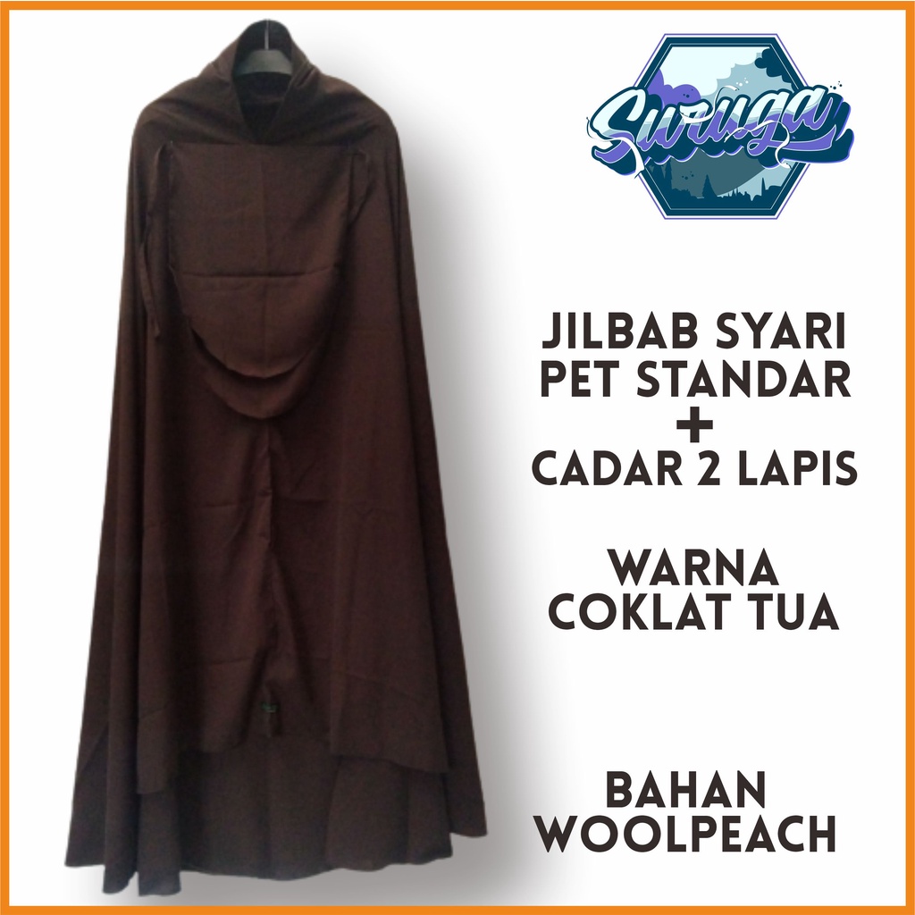 COD 2in1Jilbab Premium/Bergo/Khimar/Hijab Syar'i/Kudung Instan Pet Standar Plus Cadar Ikat 2Lapis Ba
