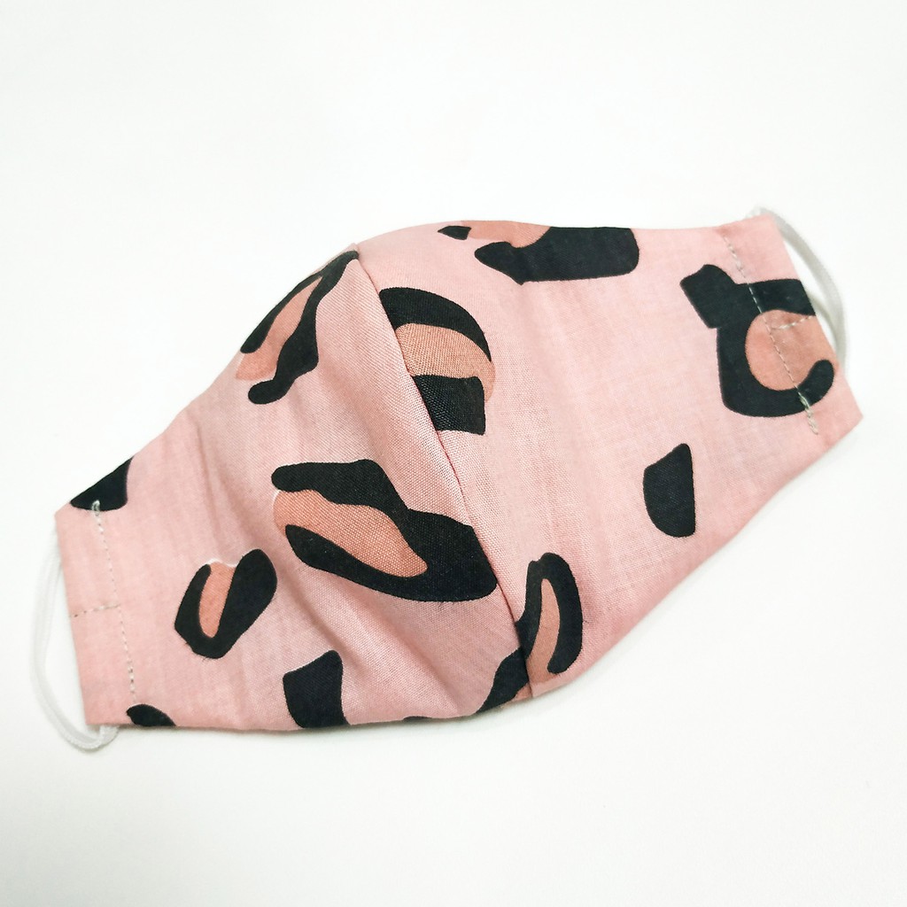 Masker Katun Motif ( PINK LEOPARD )