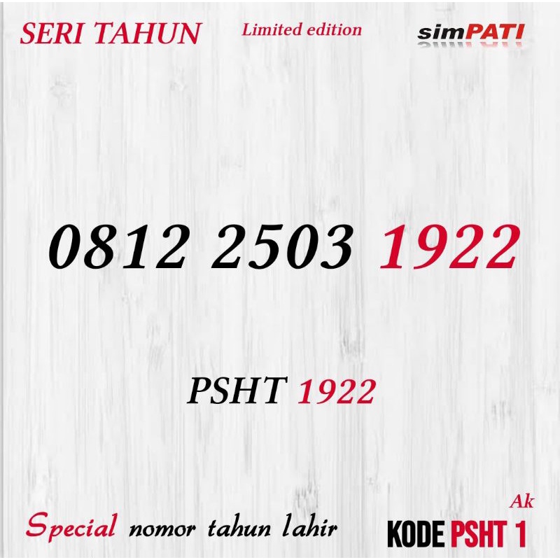 Nomor Cantik Telkomsel Seri Tahun Psht 1922 Kartu Perdana Simpati 4G