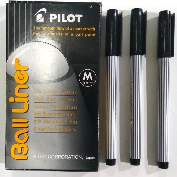 

Pulpen Pena Pen Pilot Ball Liner Hitam Balliner Mata Pena 0,8 mm (Pcs)