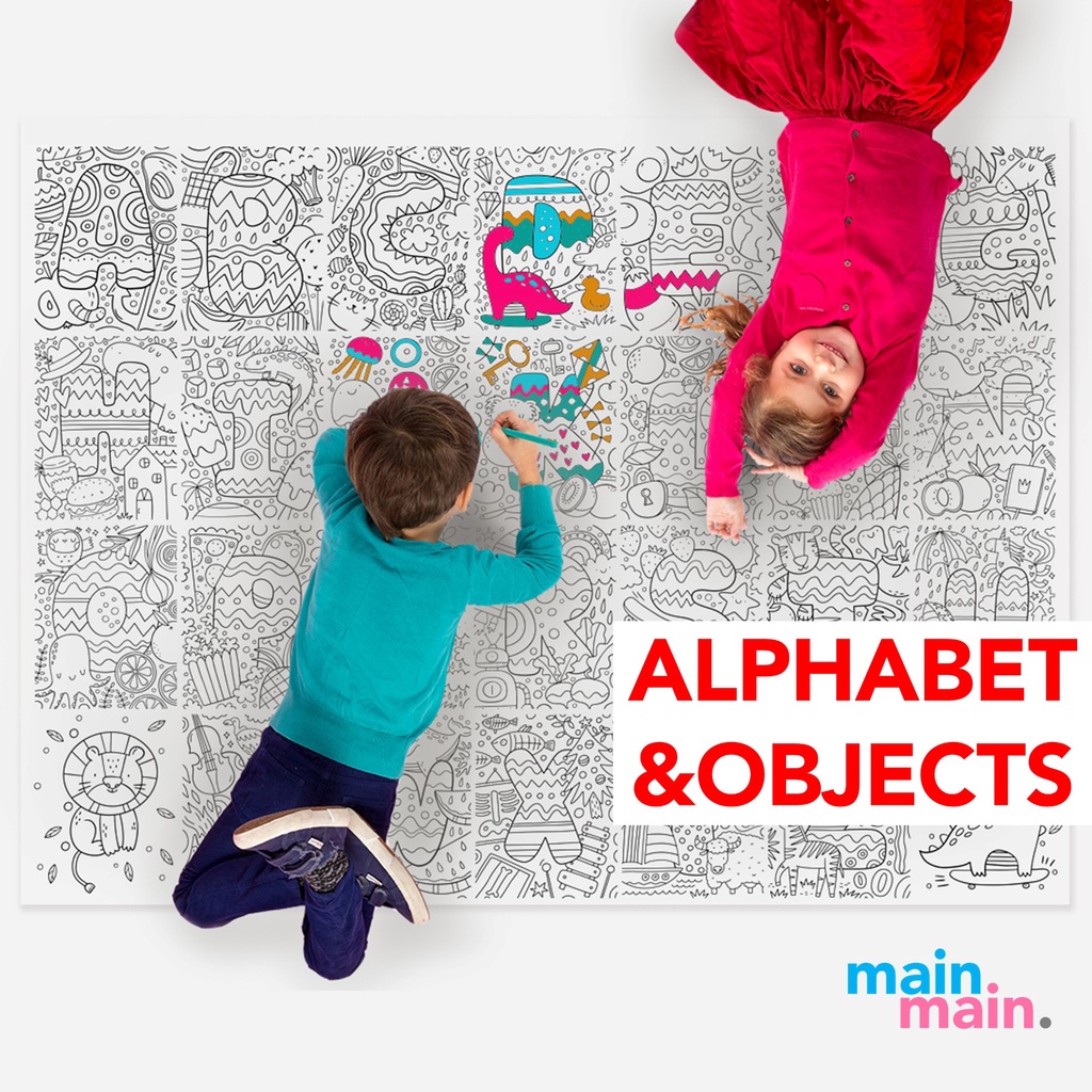 

[Alphabet] Kids Giant Colng Poster - Kertas Mewarnai Super Besar (120X90Cm)