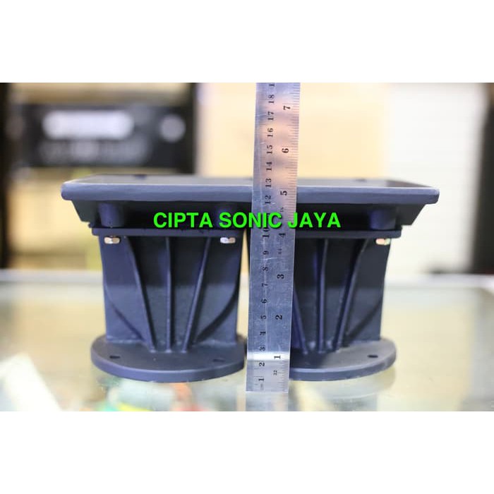 horn tweter array 23 cm x 15 cm dobel driver bahan besi babet hitam / 23x15