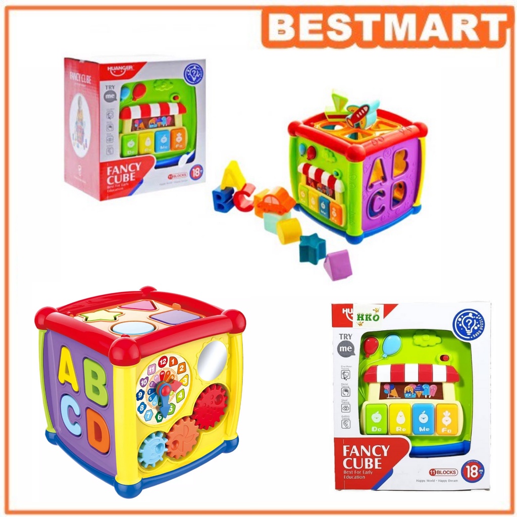 Mainan Edukasi Anak Bayi Fancy Cube Kotak Pas Sorting Box 2 in 1 Piano/MAINAN BAYI WISDOM HEXAHEDRAL