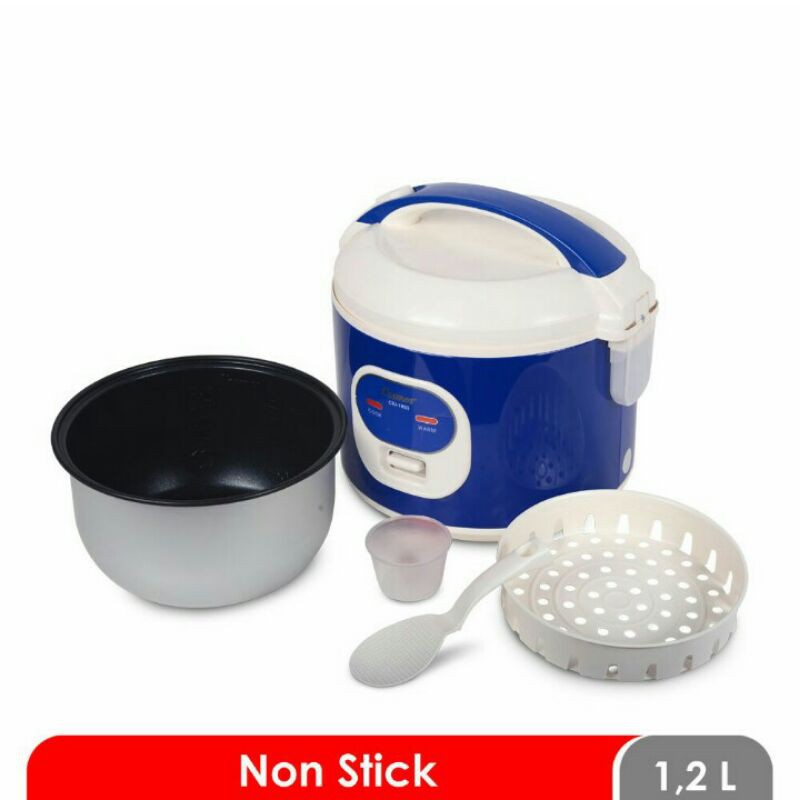 COSMOS CRJ 1803 Magicom Kecil 1.2 Liter Rice Cooker Mini 1.2 Liter Ricecooker Anti Lengket Mejikom