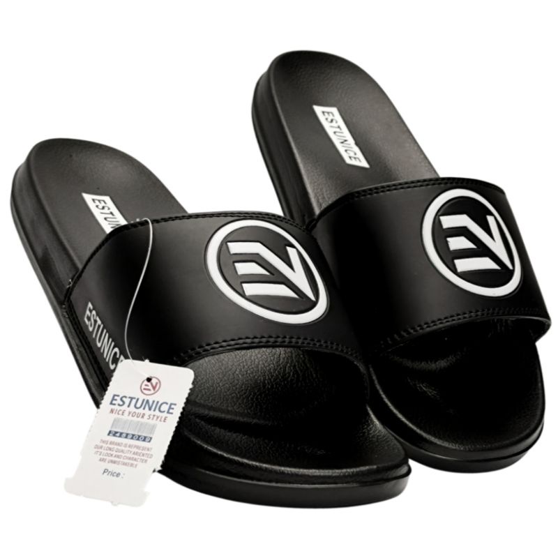 Estunice Sandal Slop Pria Slip On Slide - Original V1 Hitam-1