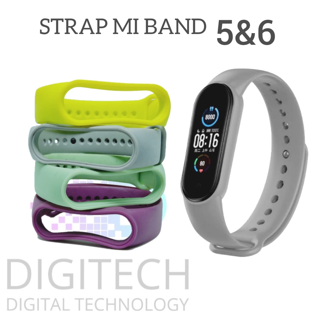 Mi Band 5 MI Band 6 Replecement Strap Mi band 5 MI Band 6 Rubber Strap Single Colour