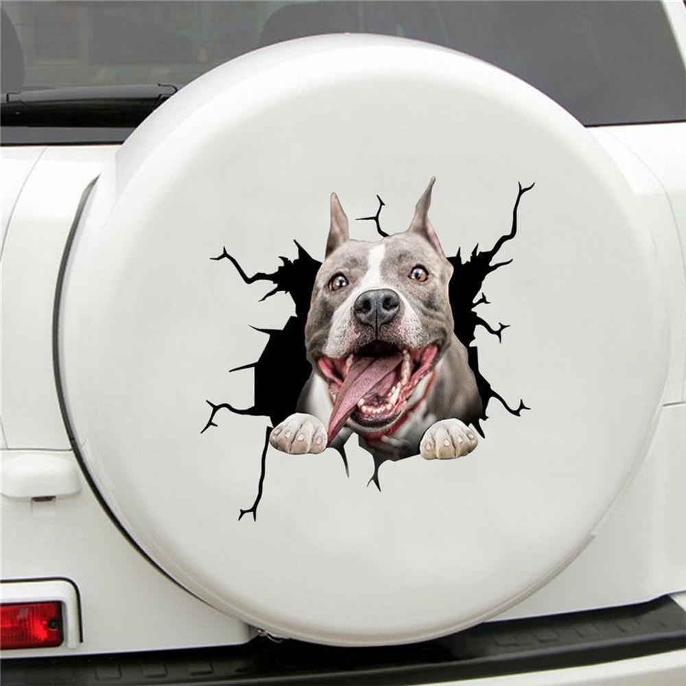 Lanfy Dog Head In The Crack Sticker Universal 1PCS PVC Aksesoris Rumah Aksesoris Mobil Decals Car-Styling Car Sticker Aksesoris Motor Stiker Dinding