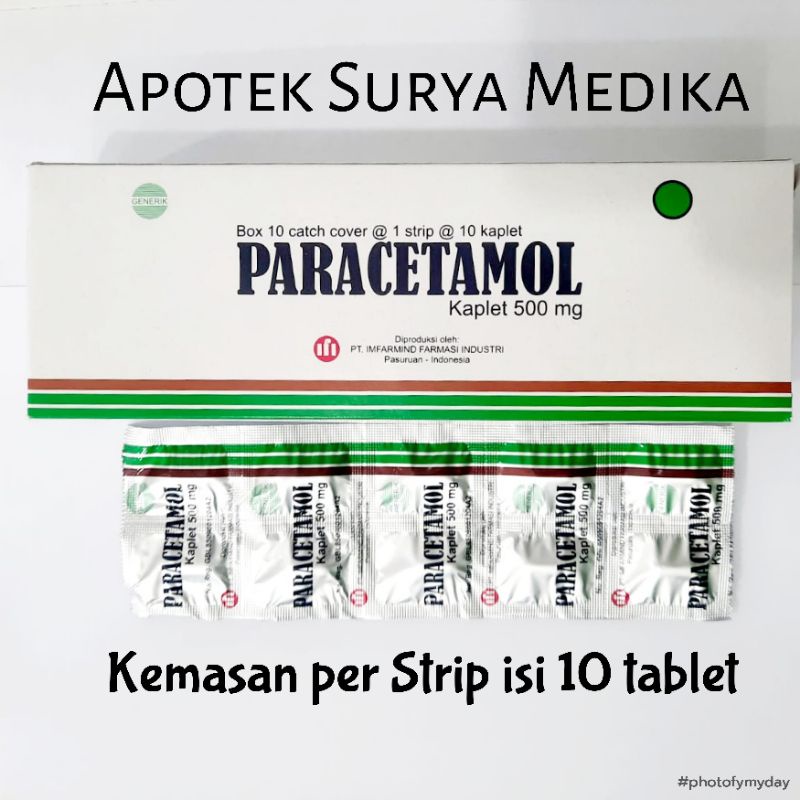 Jual Paracetamol 500mg Tablet Generik Harga Per Strip Isi 10 Tablet