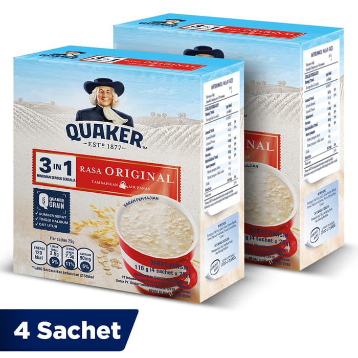 

Quaker 3in1 Original Box 4 Sachets - Twin Pack