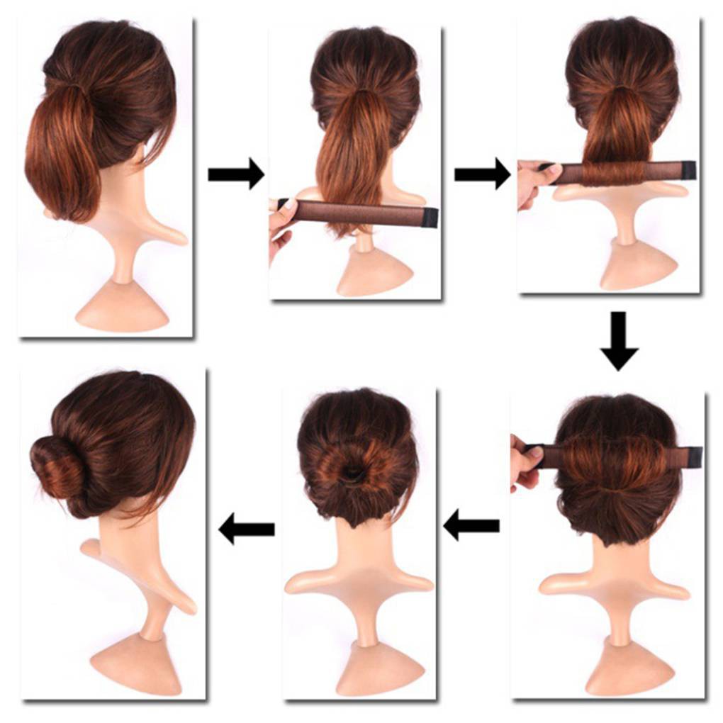 Donut Hairband Women Girls Hair Bun Maker Bud Band Hairstyle Twist